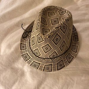 Fun pattern-weave straw fedora